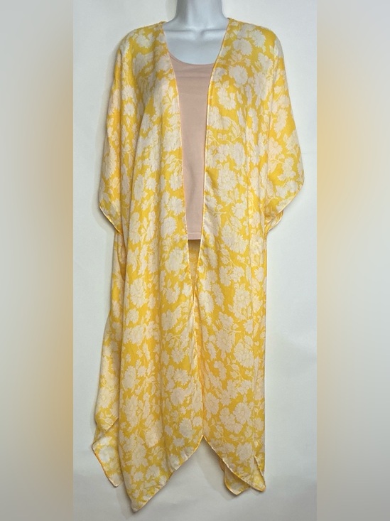 LC Lauren Conrad Tops - Lauren Conrad Yellow Floral Open Bathing Suit Cover